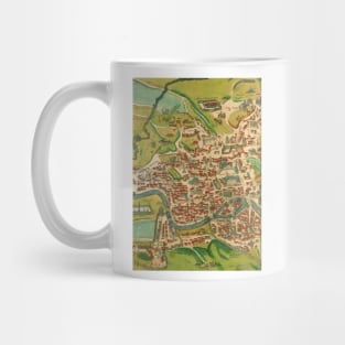 Antique City Map of Rome, Italy with Fortification Mug